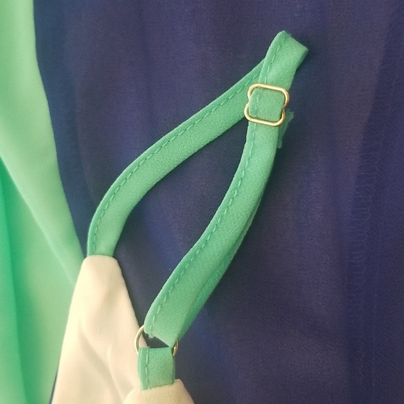 🦋She + Sky Color Block Trapeze Dress - Picture 4 of 7